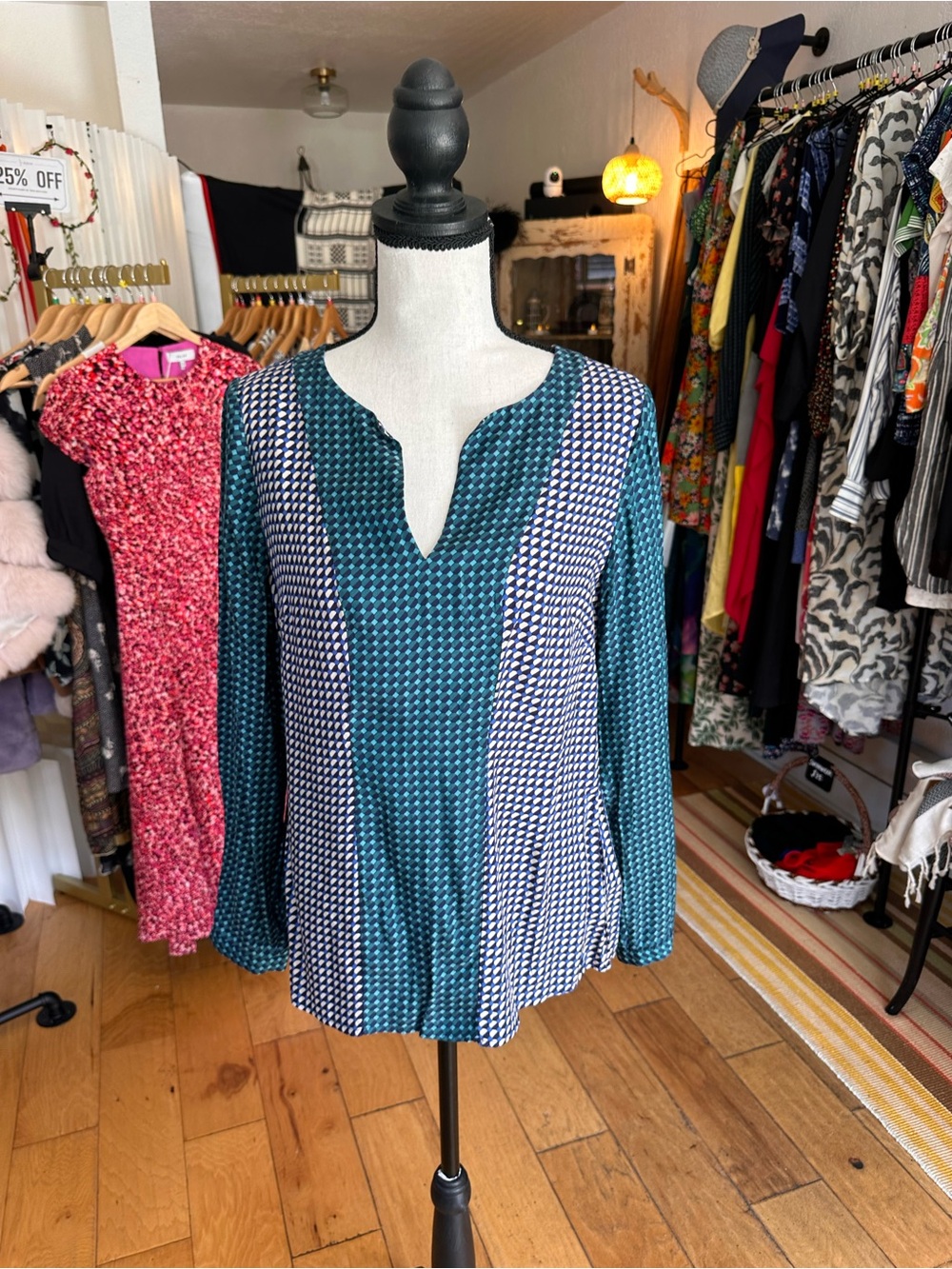 Boden Geometric Print Tunic Top